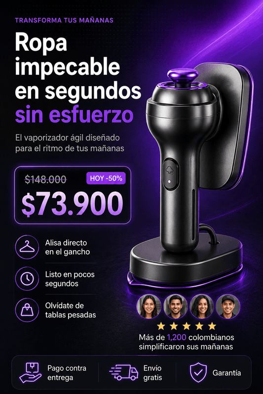 Vaporizador Portátil 4 en 1 — Elimina Arrugas en Segundos, Donde Sea que Estés